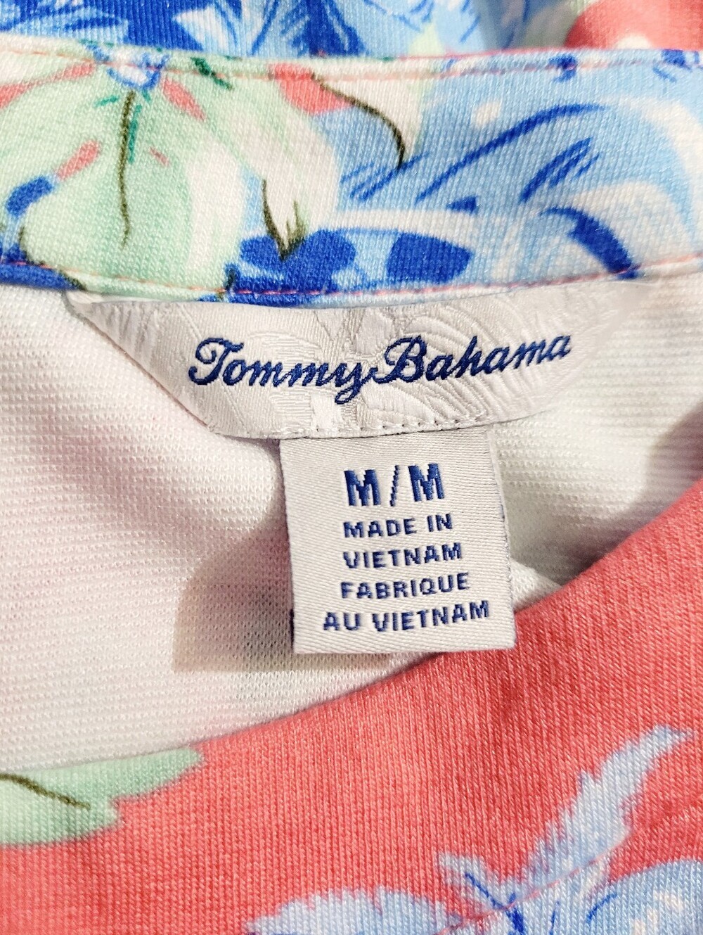 Tommy Bahama Tropical Palm Hibiscus Dress Medium Coral Sleeveless Resort Coastal - Picture 7 of 12